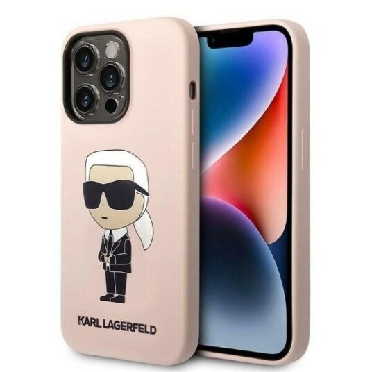 Karl Lagerfeld Hardcase til iPhone 14 Pro 6,1" Rosa Silikon Ikonik Karl Lagerfeld Hardcase til iPhone 14 Pro 6,1" Rosa Silikon Ikonik