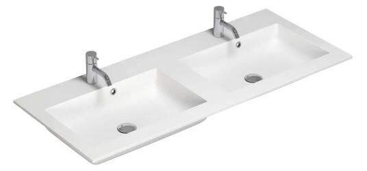 Dansani Calidris Shape Servant, Dobbel 120,2x50,5 cm, m/2 bl.hull, Hvit Matt