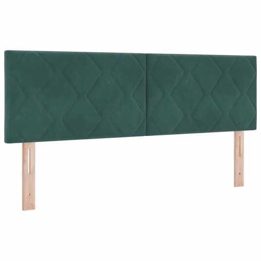 Box Spring Seng med Madrass Mørkegrønn 160x200 cm Fløyel