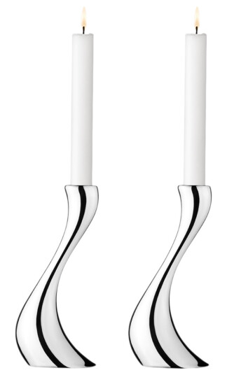 Georg Jensen Cobra Lysestake 2-pak Rustfritt Stål 20 cm