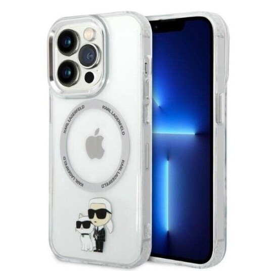 Karl Lagerfeld iPhone 14 Pro MagSafe Deksel Transparent Karl & Choupette
