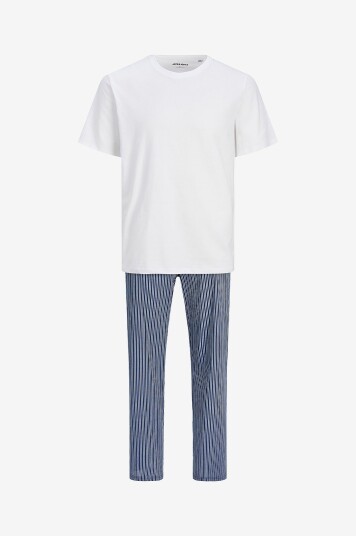 Jack & Jones Junior Sett jacBasic Tee And Woven Pants Giftb Jnr Hvit