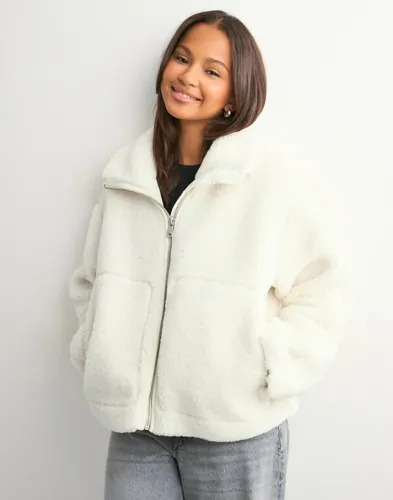 Only Hvit Onlaspen Life Teddy Jacket Otw