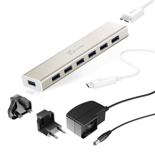 j5create 7 Port USB3.0 Hub USB hub USB 3.1 7 porter Gull JCH377 N j5create 7 Port USB3.0 Hub USB hub USB 3.1 7 porter Gull JCH377 N