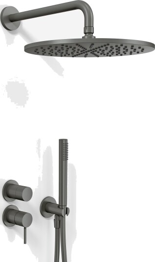 Semplice SBR901 S07 Dusjsett Rain Deluxe Ø30 Vegg PVD Matt Gun Metal