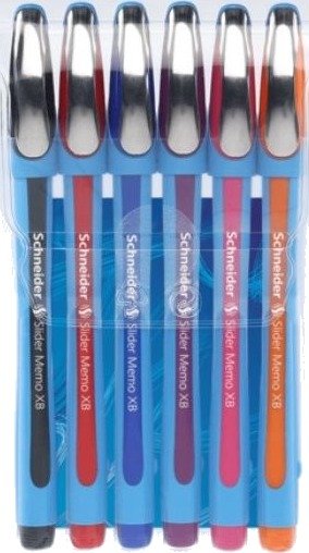 Schneider Slider Memo Xb - Kulepenn - Assorterte Farger - 1.4 Mm - Ekstra Bred (En Pakke 6)