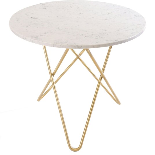 Ox Denmarq O Dining Table Spisebord Ø100 cm Messing/Hvit Marmor