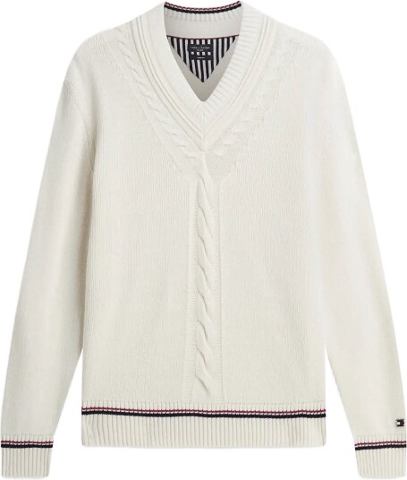 Tommy Hilfiger Ny Expressive Cricket Sweater IVORY PETAL XXL