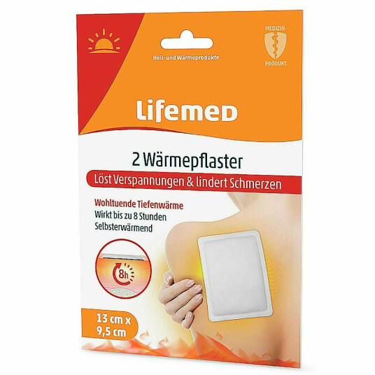 Lifemed Heat gips 2-pakning 13 x 9,5 cm.