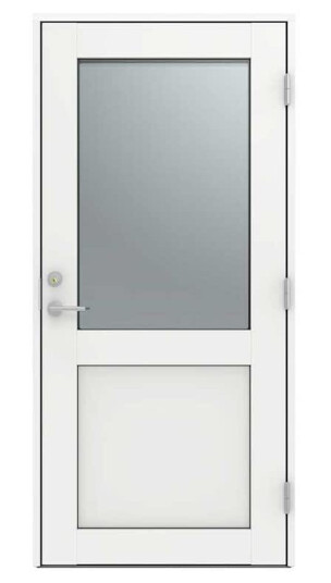 Ytterdør Diplomat Hvit Klart Glass Aluminium Ytterdør Diplomat Hvit Klart Glass Aluminium