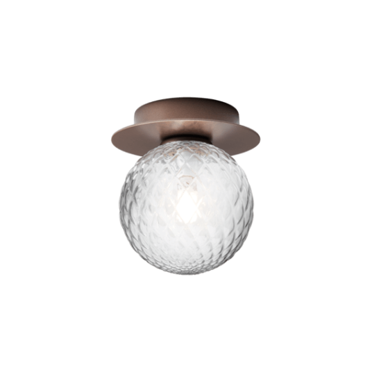 Nuura Liila 1 Vegg/ Taklampe Liten Mørk Bronse/Optisk Klar