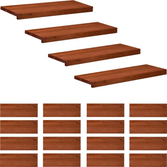 vidaXL Trappetrinn 20 stk. 70 x 30 x 2 cm Brun Massiv bøketre