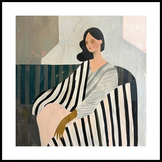 Woman In Recline Poster Plakat / 30x30cm