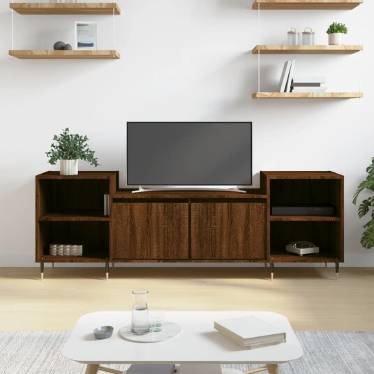 vidaXL TV-benk brun eik 160x35x55 cm konstruert tre 8721012113787