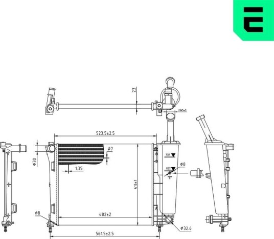 Radiator, motorkjøling ERA 673606