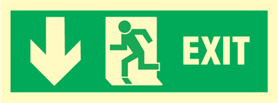Jo Safety Exit left, arrow down IMO direction sign 100011 Jo Safety Exit left, arrow down IMO direction sign 100011