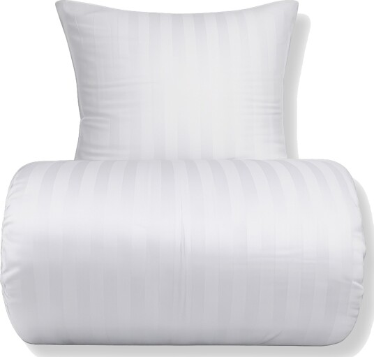 Bambus dobbelt sengetøy 240x220 cm 100% bambus Hvite jacquardvevde striper