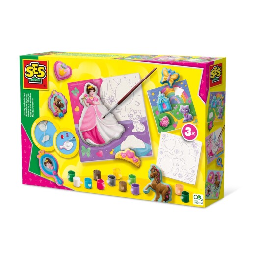 SES Creative Casting and Painting Princesses and 3 Canvases S01349