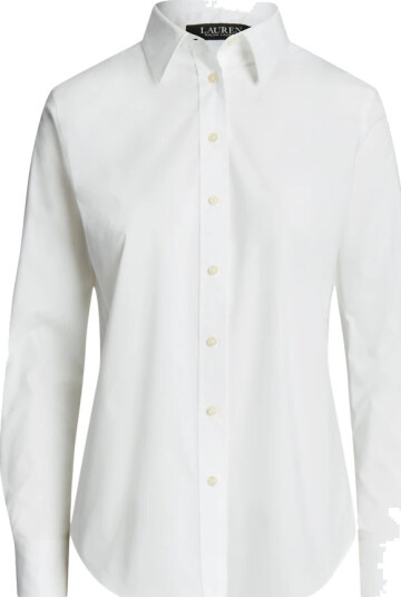Lauren Ralph Lauren Easy Care Stretch Cotton Shirt - White - XXL