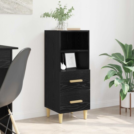 Serviesskap Svart eik 34 x 34,5 x 90 cm Konstruert tre Serviesskap Svart eik 34 x 34,5 x 90 cm Konstruert tre
