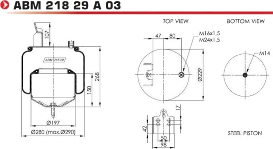 NEOTEC ABM21829A03 Luftbelg, fjæring