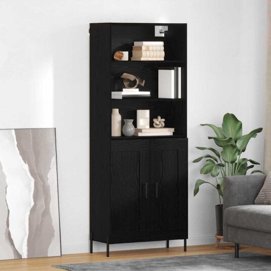  Høyskap Svart eik 69,5 x 34 x 180 cm Konstruert tre
