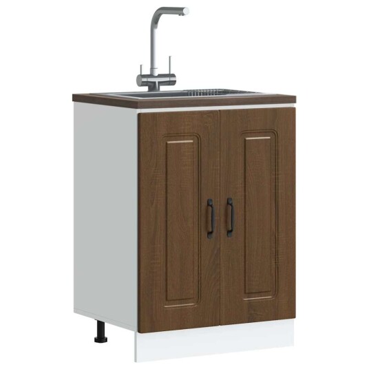  Vask underskap Kalmar brun eik 60x46x81,5 cm konstruert tre 8721158417909