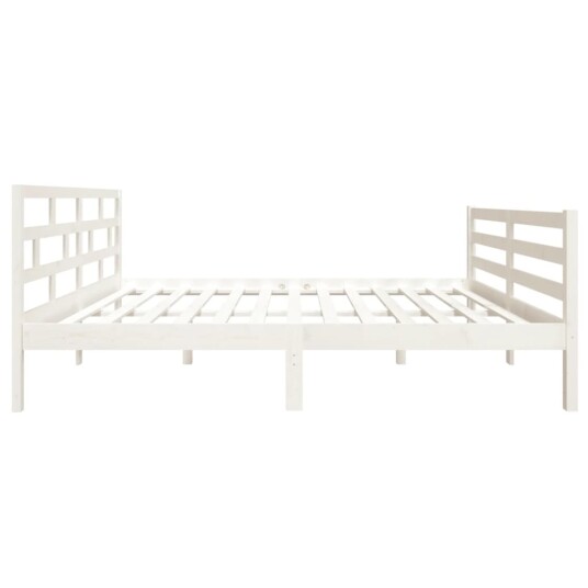 vidaXL Sengeramme hvit heltre furu 140x190 cm