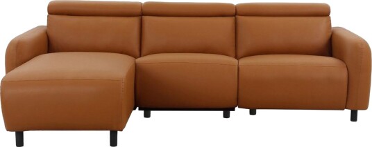 Reclinersofa med hjørne Loft24 Hjørnesofa Loft24 Skaane med manuell reclinerstol Brun Konstläder