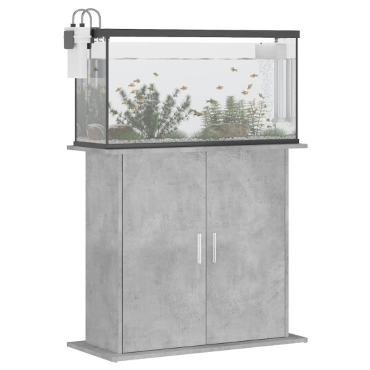 Akvariumstativ Betonggrå 81X36X73 cm Konstruert Tre