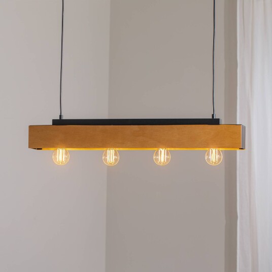 Luminex Miluza taklampe svart/brun lengde 76 cm tre 4 lyskilder.