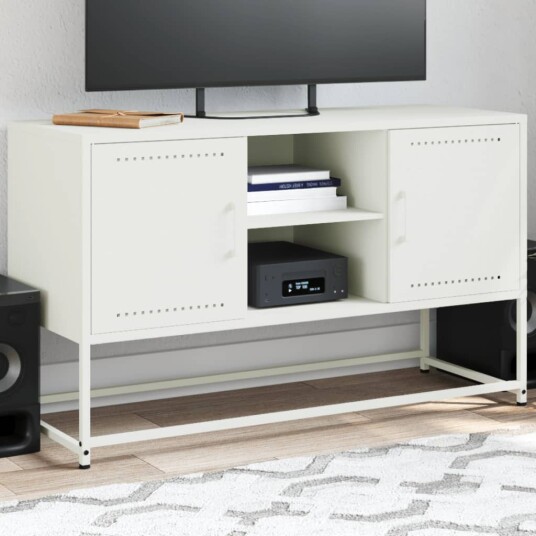 Highboard sennepsgul 100,5x39x107 cm stål