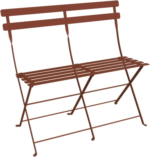 Fermob - Bistro 2-Seater Ottoman, Red Ochre - Utendørs Krakker Og Puffer - Rød - Metall Fermob - Bistro 2-Seater Ottoman, Red Ochre - Utendørs Krakker Og Puffer - Rød - Metall