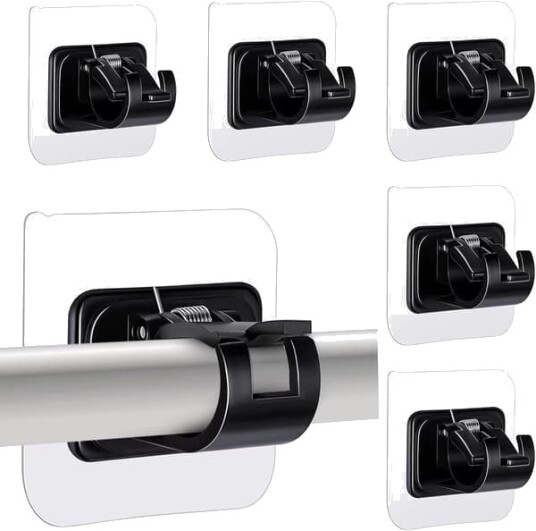 6 stk gardinstang holdere selvklebende gardinstang brakett spikerfri justerbar stang brakett holder gardinstang brakett for veggbraketter svart