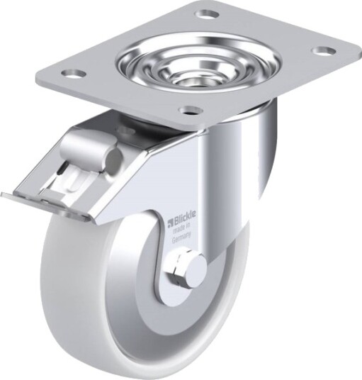 Blickle 750250 Lk-Po 125R-3-Fi-Fa Styrehjul Med Brems Hjuldiameter: 125 Mm Bæreevne (Maks.): 300 Kg 1 Stk