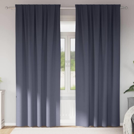  Gardiner med gardiner 2 pcs Antrasitt Polyester