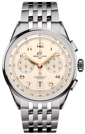 Breitling Herreklokke AB0145211G1A1 Premier Antikkhvit/Stål Ø42 mm Breitling Herreklokke AB0145211G1A1 Premier Antikkhvit/Stål Ø42 mm