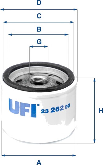 Oljefilter UFI 23.262.00 Oljefilter UFI 23.262.00