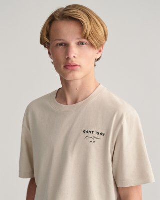 Teens Script Grafisk T-skjorte SOFT OAT 134/140