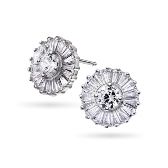 Pan Jewelry, Øredobber i 925 rhodinert sølv med zirkonia