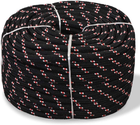  Båttau polypropylen 6 mm 100 m svart
