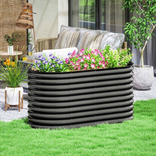 Høybed av stål plantebed kaldramme hagebed stabelbar blomsterkasse plug in plantekasse 160 x 80 x 80 cm grønnsaksbed for Høybed av stål plantebed kaldramme hagebed stabelbar blomsterkasse plug in plantekasse 160 x 80 x 80 cm grønnsaksbed for