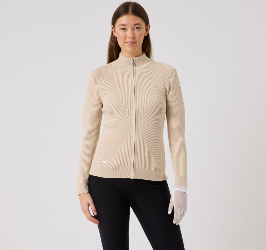 Daily Sports Rib Ls Golfgenser dame Oyster Large