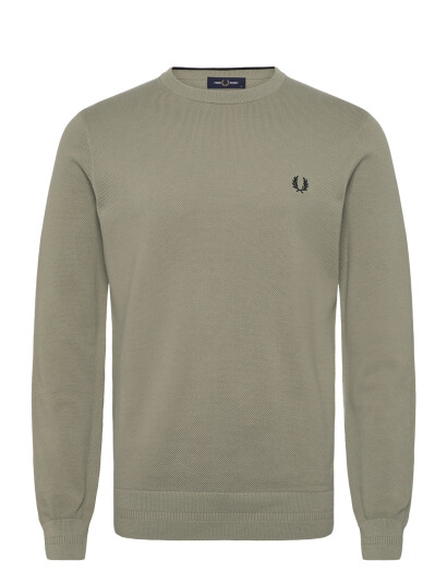 Fred Perry Pique Stitch Jumper Khaki green XXL