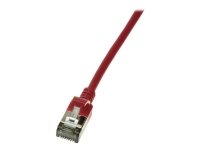 LogiLink SlimLine - Koblingskabel - RJ-45 (hann) til RJ-45 (hann) - 30 cm - SSTP, PiMF - CAT 6a - med støvel, halogenfri, formstøpt, uten hindringer - rød, RAL 3031 LogiLink SlimLine - Koblingskabel - RJ-45 (hann) til RJ-45 (hann) - 30 cm - SSTP, PiMF - CAT 6a - med støvel, halogenfri, formstøpt, uten hindringer - rød, RAL 3031
