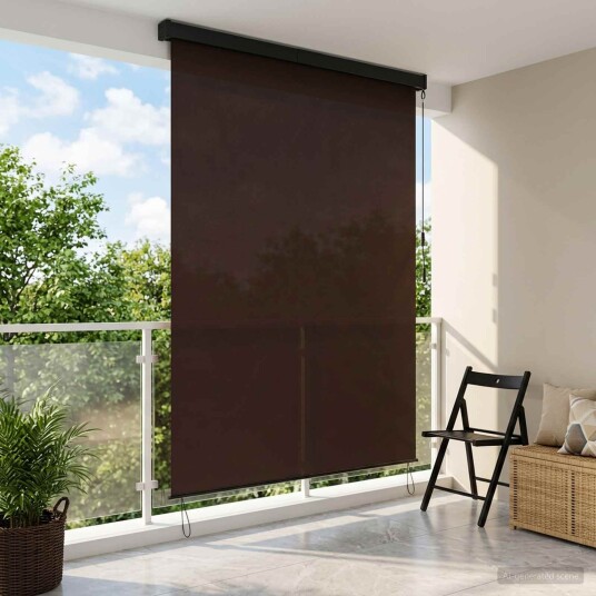 vidaXL Rullegardin Brun 140 x 250 cm Stoff og Aluminium vidaXL Rullegardin Brun 140 x 250 cm Stoff og Aluminium