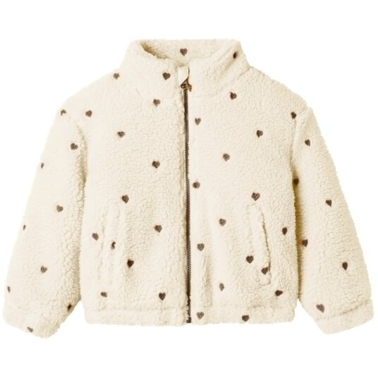 Lil"Atelier Turtledove Emb. Hearts Nmfnalo Sherpa Loose Jakke Lil 116 Lil"Atelier Turtledove Emb. Hearts Nmfnalo Sherpa Loose Jakke Lil 116