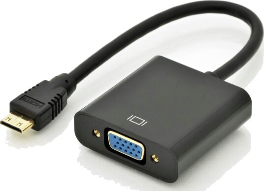Mini Hdmi Til Vga Hunn Adapter Med 3,5Mm Lyd