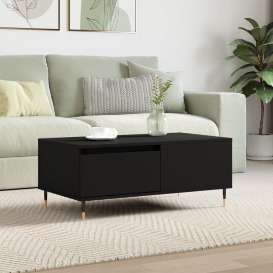 vidaXL Salongbord svart 90x50x36,5 cm konstruert tre