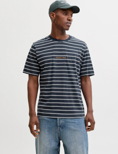 Jack & Jones Jornorrebro Stripe Tee Ss Cn Ln Navy S